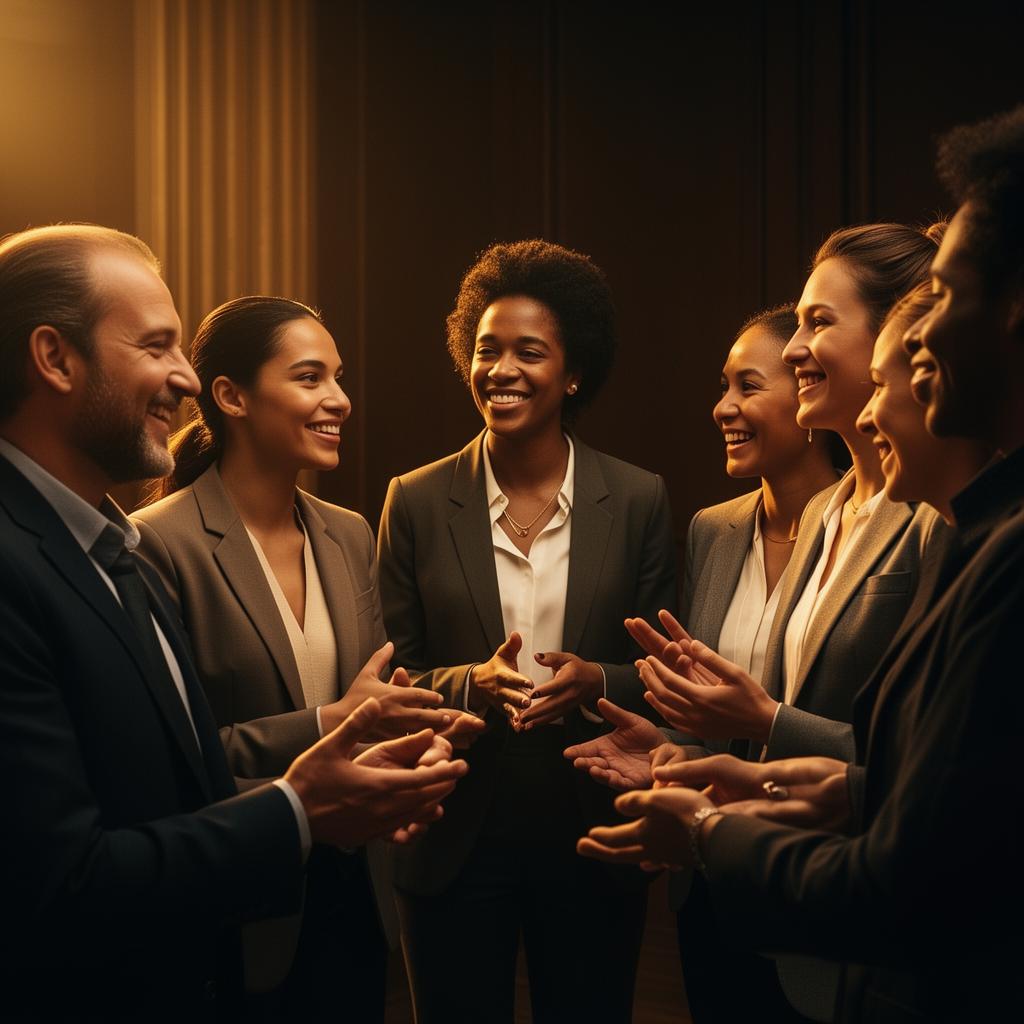 Grupo de profesionales conversando