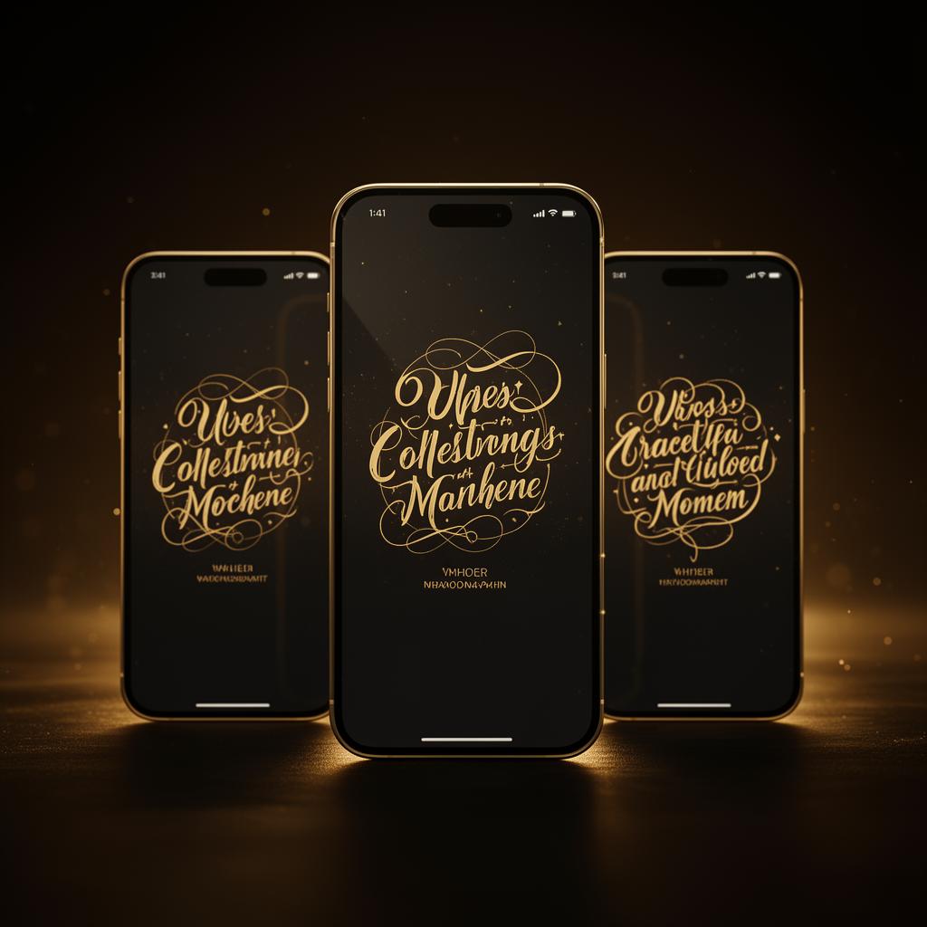 Smartphones con wallpapers tipográficos